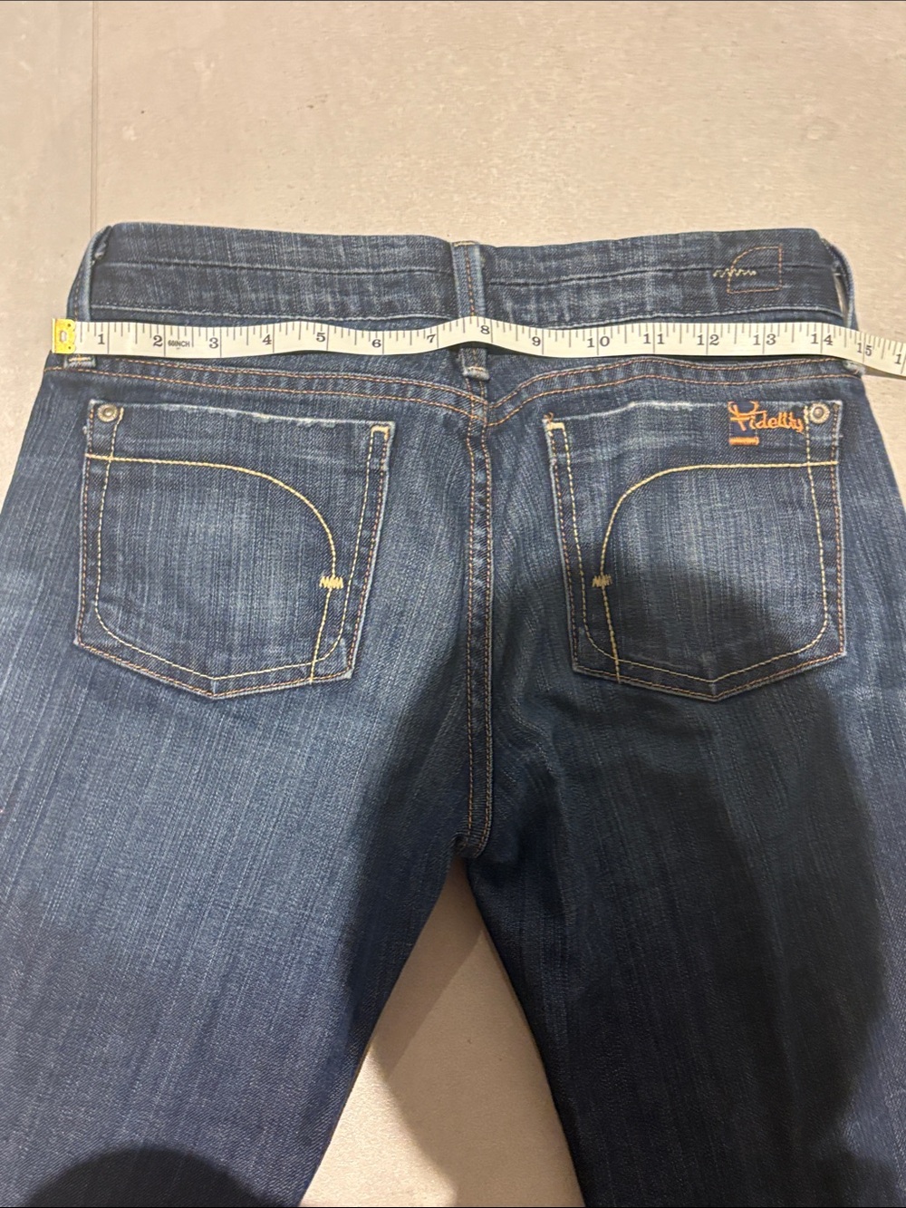 Fidelity Denim Hyacinth Low rise Trouser Jeans Dark Wash Size 26 worn vintage - Picture 13 of 13